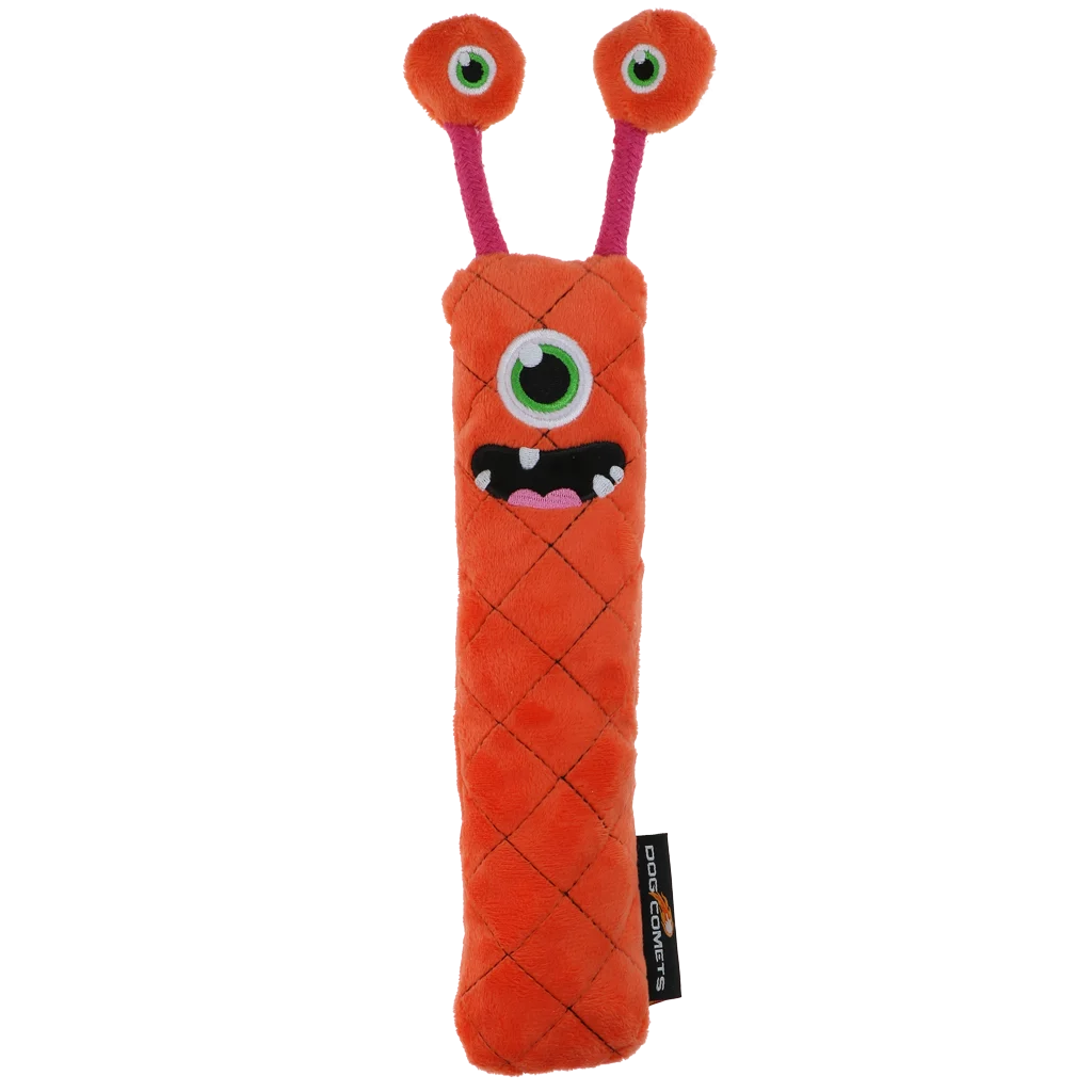 Jouet à lancer pour chien en peluche avec couineur, orange M, 22,5 cm – Dog Comets Invaders – Image 2