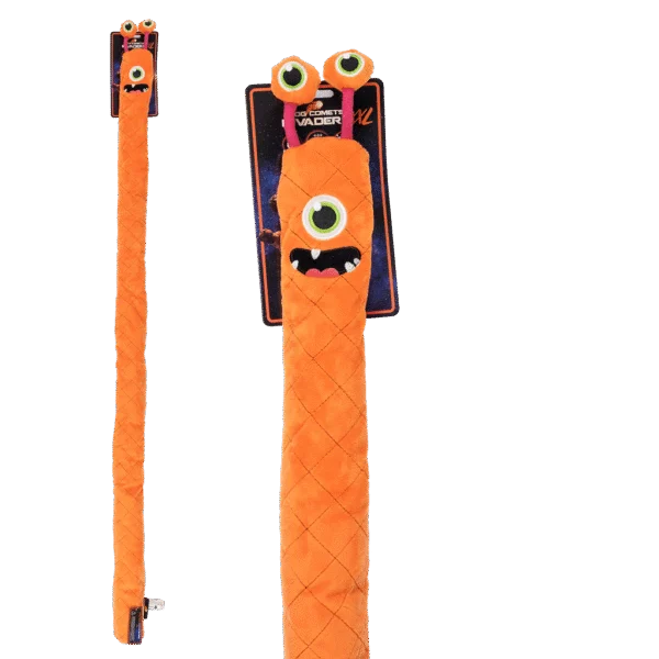 Grande peluche pour chien avec 3 couineurs, orange, 150 cm – Dog Comets Invaders XXL