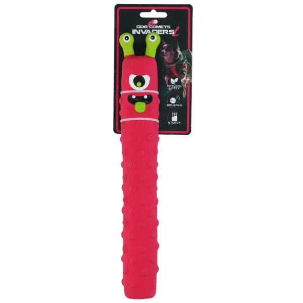 Jouet pour chien en latex avec sifflet, rose L – Dog Comets Latex Invaders