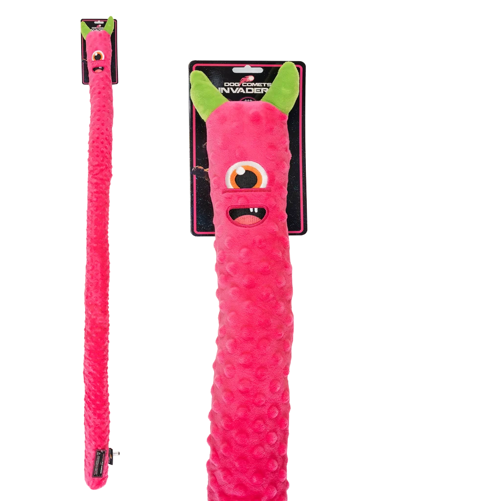 Grande peluche pour chien avec 3 couineurs, rose, 150 cm – Dog Comets Invaders XXL – Image 1