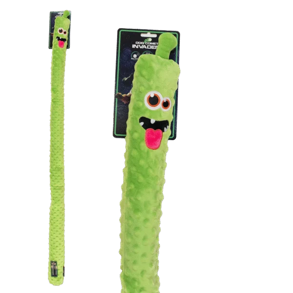 Peluche géante pour chien avec 3 pouets, verte, 150 cm – Dog Comets Invaders XXL