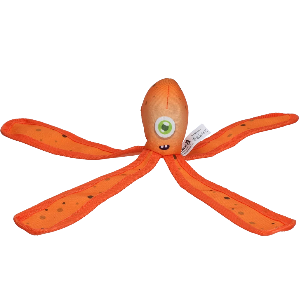 Jouet pour chien avec couineur et tentacules bruissants, M 28 cm, orange – Dog Comets Alien Octo – Image 2
