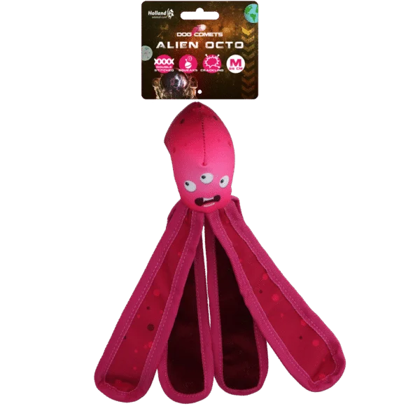 Jouet pour chien avec pouic et tentacules bruissants, 28 cm, rose – Dog Comets Alien Octo