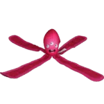 Jouet pour chien avec couineur et tentacules bruissantes, L 37 cm, rose – Dog Comets Alien Octo – Image 2