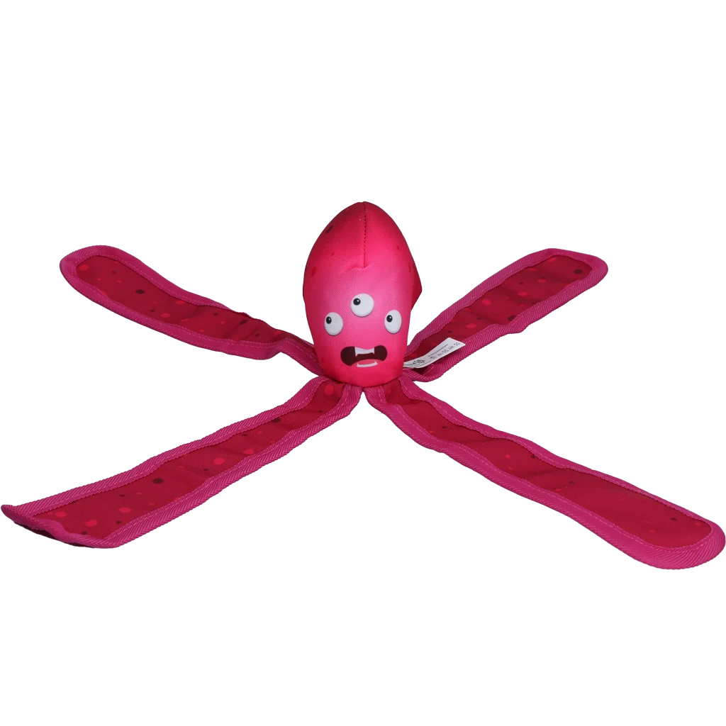 Jouet pour chien avec couineur et tentacules bruissantes, L 37 cm, rose – Dog Comets Alien Octo – Image 2