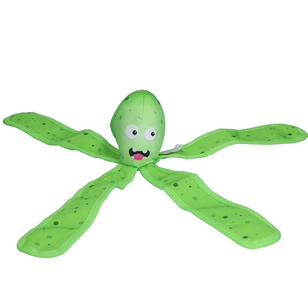 Jouet pour chien avec couineur et tentacules froissantes, L 37 cm, vert – Dog Comets Alien Octo – Image 2