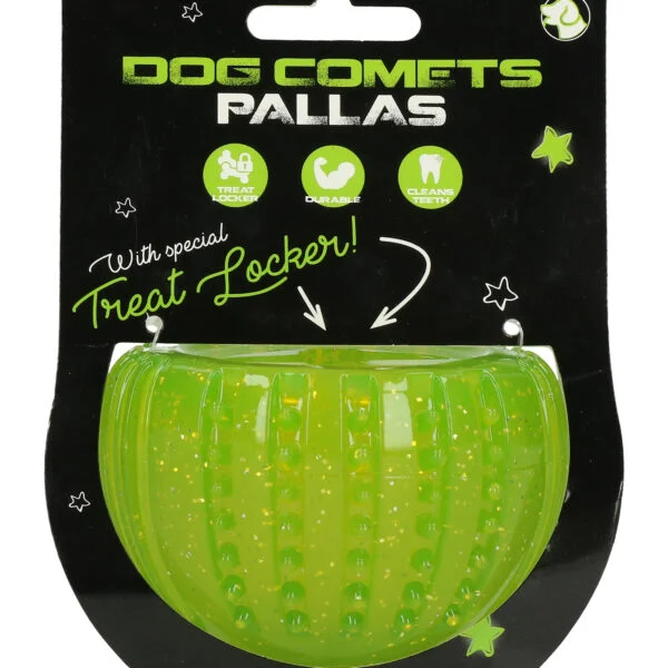 Jouet de récompense en caoutchouc TPR, vert, ø 7 cm – Dog Comets Ceres - Treat Locker