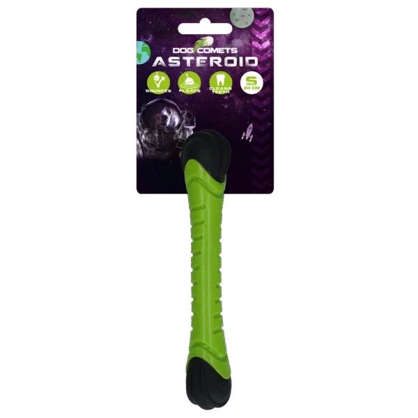 Bâton de lancer pour chien avec sifflet, 24 cm, vert – Dog Comets Asteroid