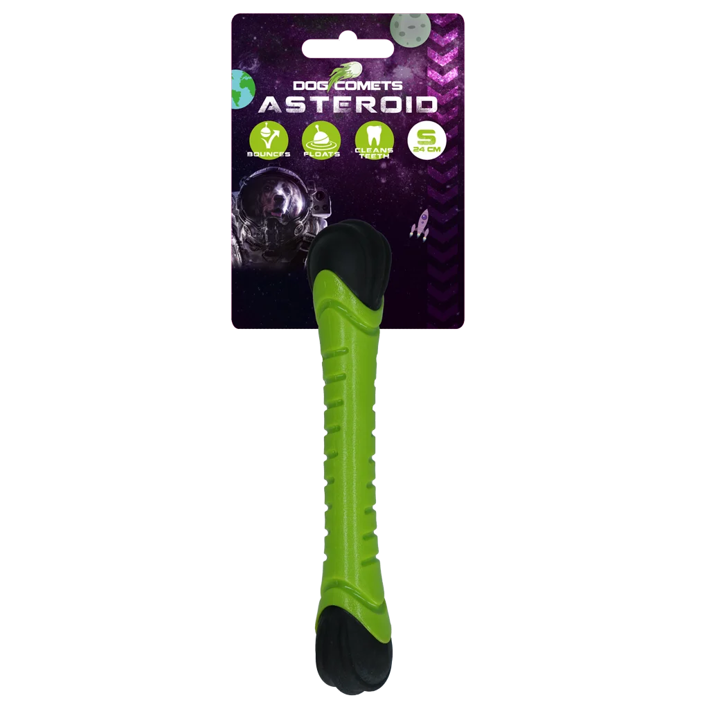 Bâton de lancer pour chien avec sifflet, 24 cm, vert – Dog Comets Asteroid – Image 1