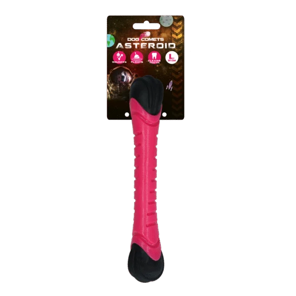 Bâton de lancer pour chien avec sifflet, 31 cm, rose – Dog Comets Asteroid
