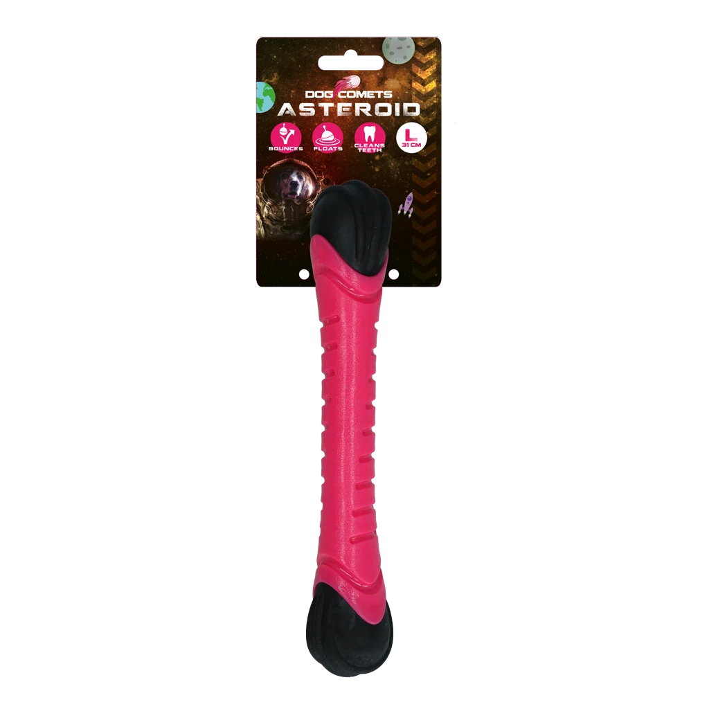 Bâton de lancer pour chien avec sifflet, 31 cm, rose – Dog Comets Asteroid – Image 1