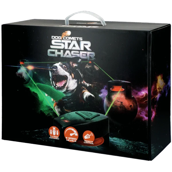 Jouet de poursuite pour chien avec télécommande et 3 leurres – Dog Comets Star Chaser