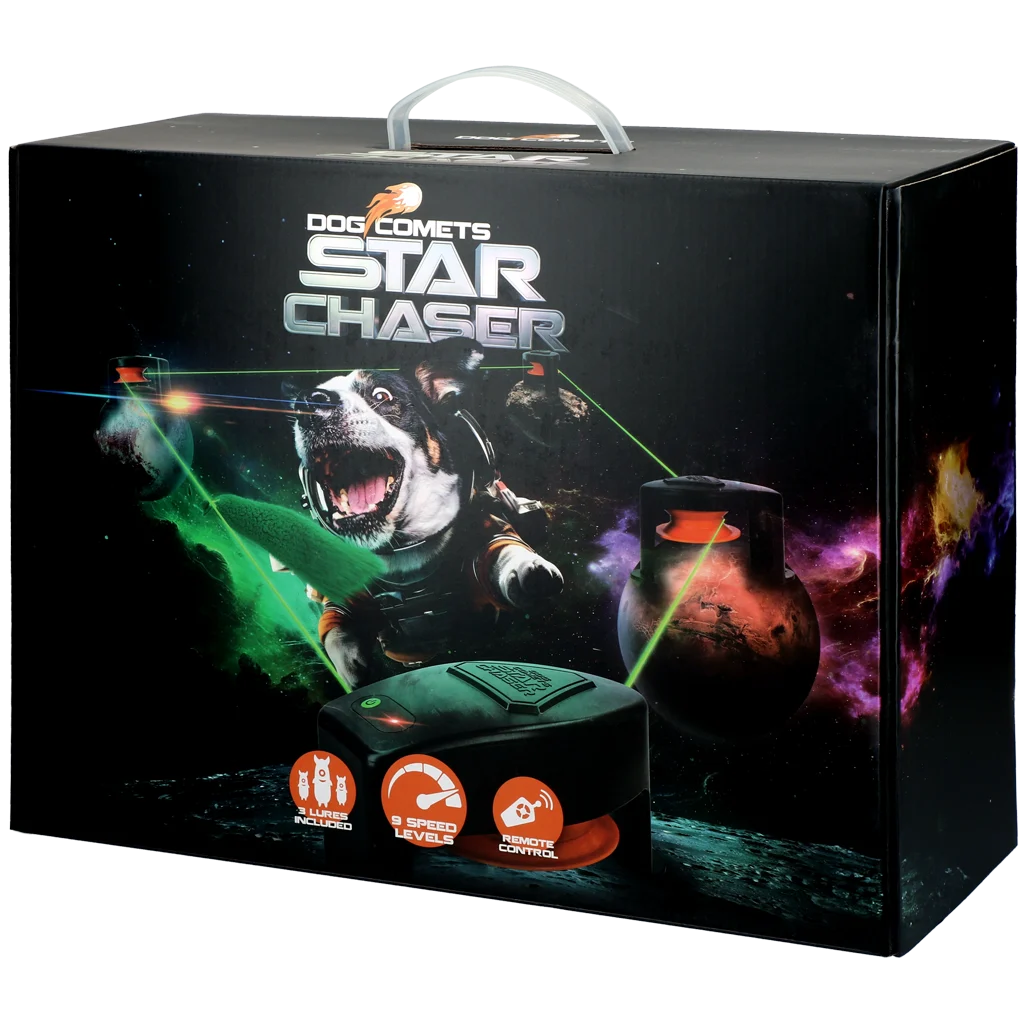 Jouet de poursuite pour chien avec télécommande et 3 leurres – Dog Comets Star Chaser – Image 1
