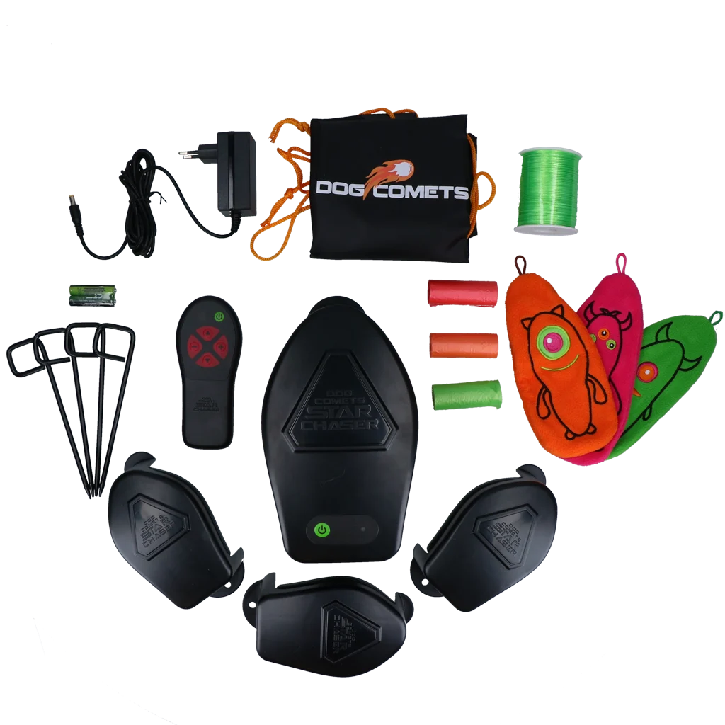 Jouet de poursuite pour chien avec télécommande et 3 leurres – Dog Comets Star Chaser – Image 4