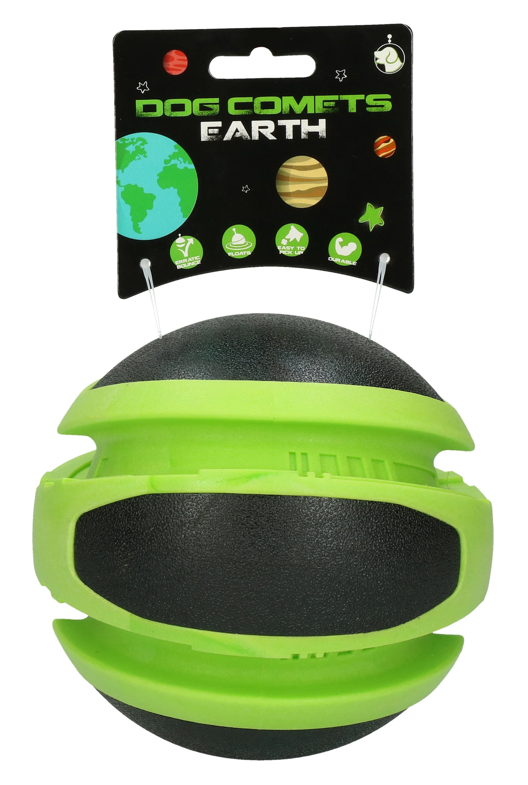 Balle rebondissante pour chien, verte, Ø 14 cm – Dog Comets Planets – Image 2