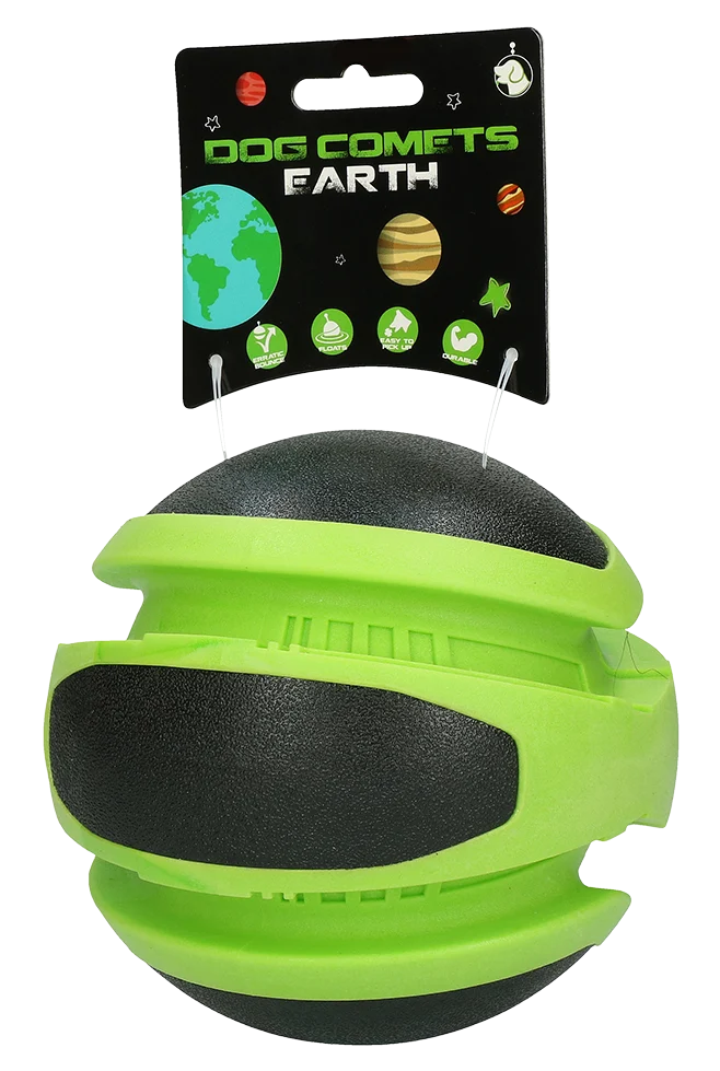 Balle rebondissante pour chien, verte, Ø 14 cm – Dog Comets Planets – Image 1