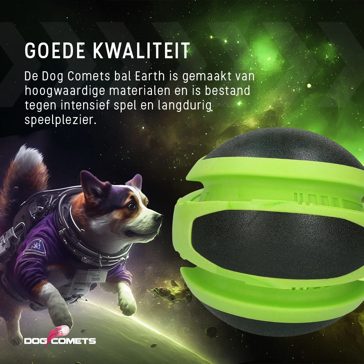 Balle rebondissante pour chien, verte, Ø 14 cm – Dog Comets Planets – Image 6