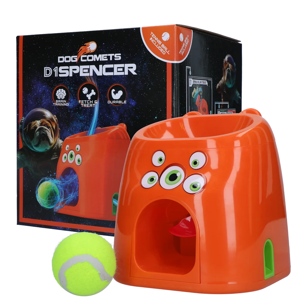 Jeu de rapport avec récompense, 1 balle de tennis incluse – Dog Comets D1spencer Fetch and Treat – Image 1