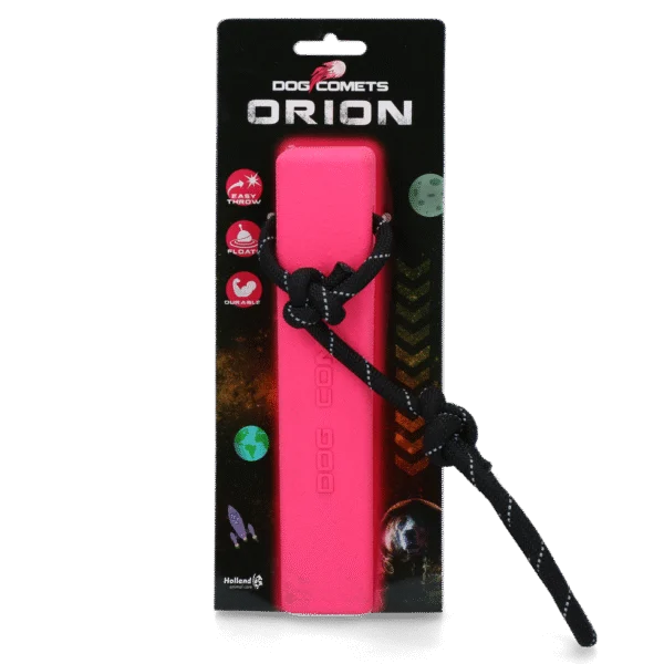 Boudin de rapport avec corde, flottant, 20 x 4 x 4 cm, rose – Dog Comets Orion