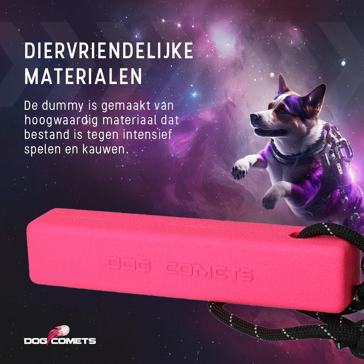 Boudin de rapport avec corde, flottant, 20 x 4 x 4 cm, rose – Dog Comets Orion – Image 5