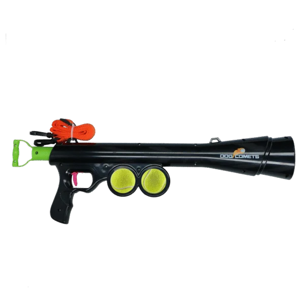Lanceur de balles pour chien avec 2 balles de tennis, taille M, 61 × 18 cm – Dog Comets Comet Launcher