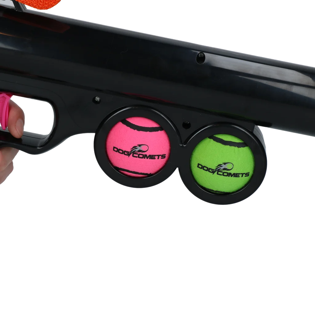 Lanceur de balles pour chien avec 2 balles de tennis, taille M, 61 × 18 cm – Dog Comets Comet Launcher – Image 4