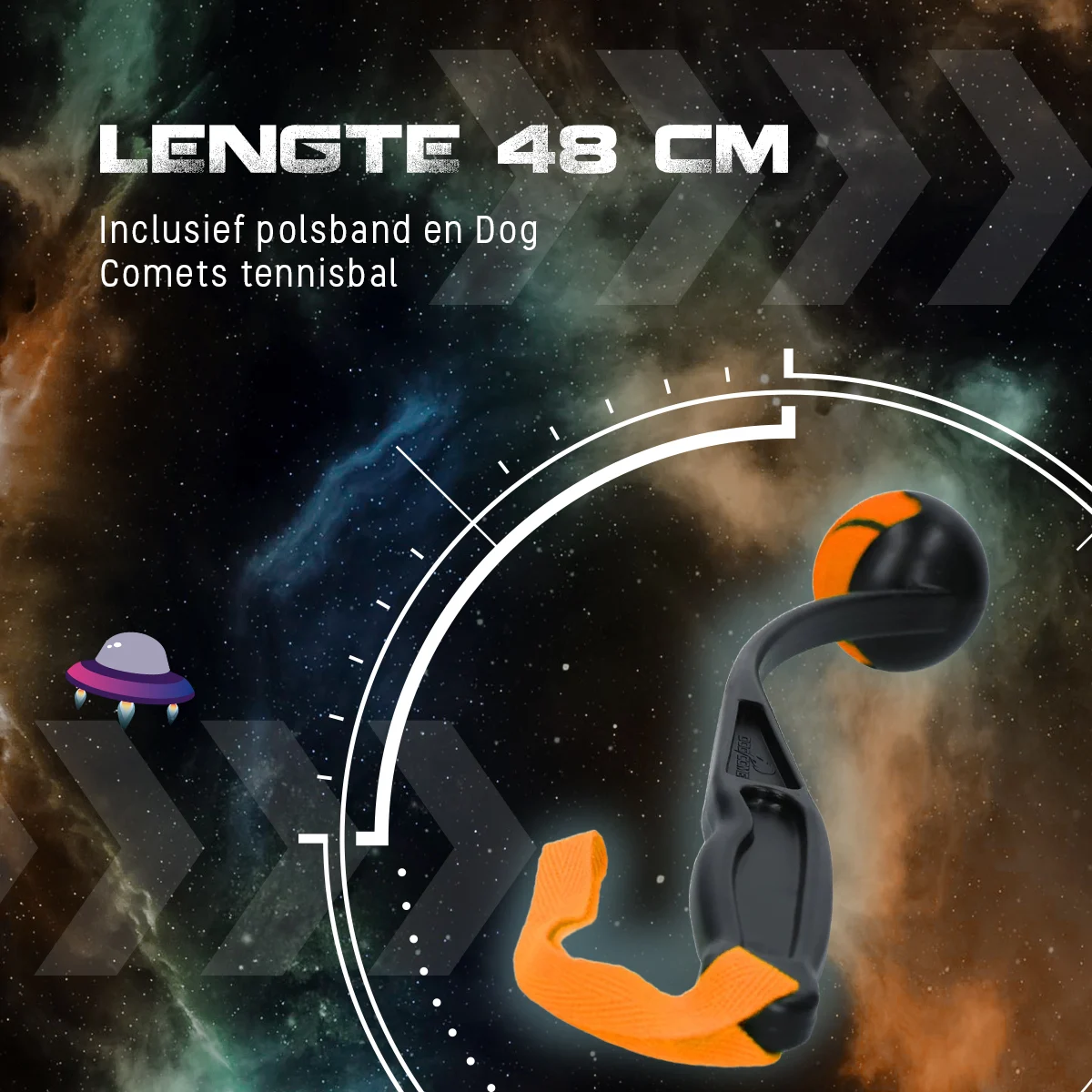 Lanceur de balle pour chien avec balle de tennis M, 48 cm, orange – Dog Comets Launcher – Image 5
