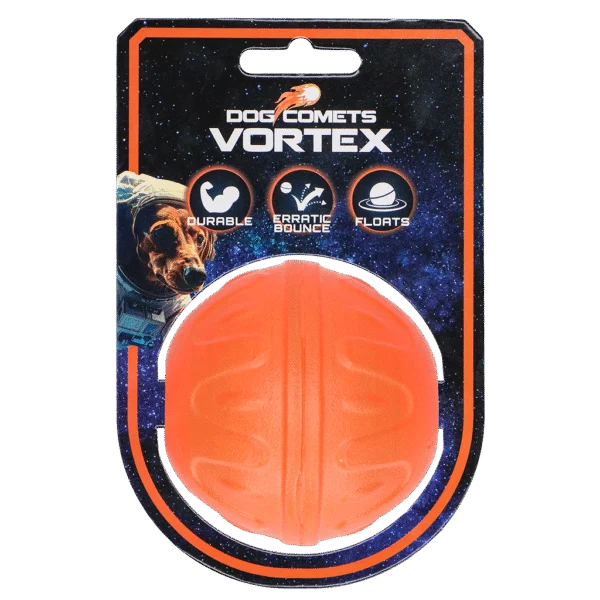 Balle pour chien à rebond imprévisible, flottante, orange – Dog Comets Vortex
