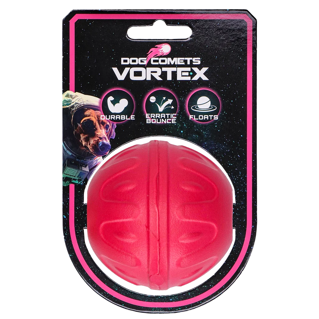 Balle pour chien à rebonds imprévisibles, flottante, rose – Dog Comets Vortex – Image 1