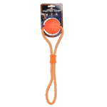 Balle pour chien avec corde réfléchissante, flottante, orange – Dog Comets Vortex Loop
