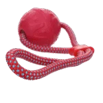 Balle pour chien avec corde réfléchissante, flottante, rose – Dog Comets Vortex Loop – Image 2