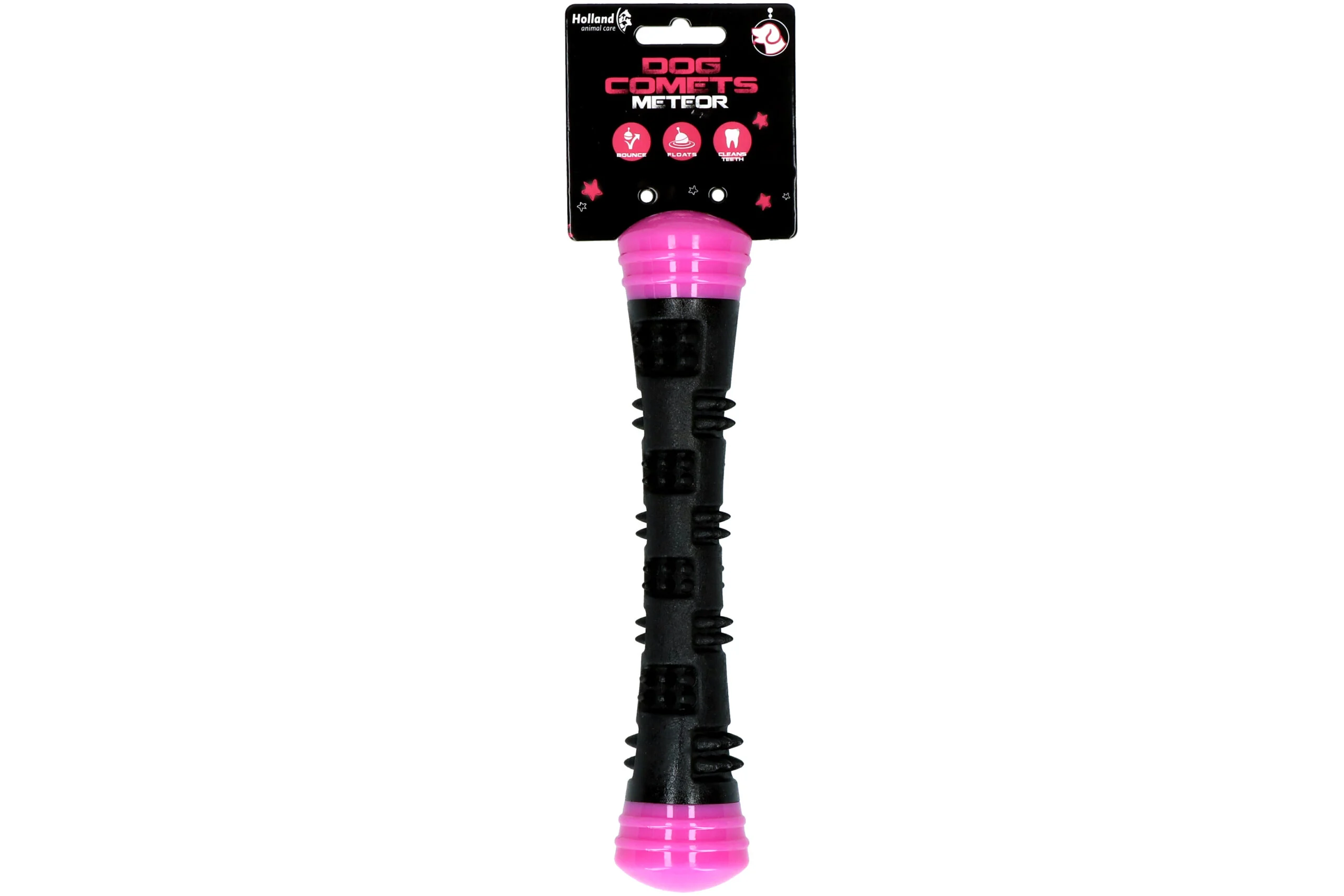 Bâton à lancer en caoutchouc avec couineur, S 23 cm, rose – Dog Comets Meteor – Image 1