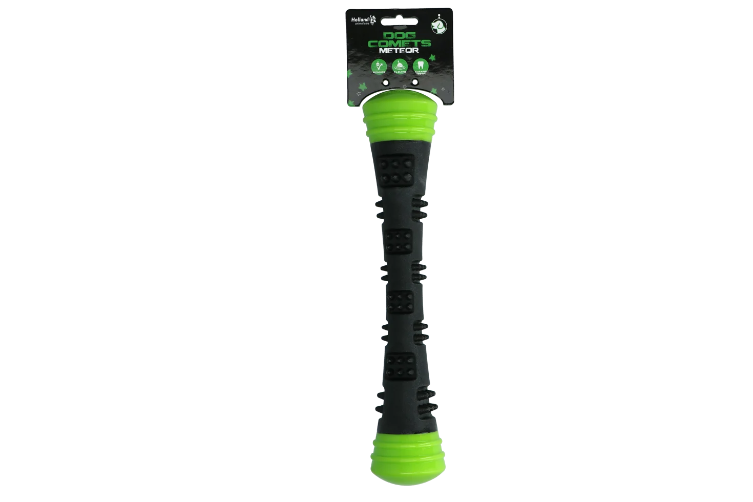 Bâton de rapport en caoutchouc avec couineur L, 32 cm, vert – Dog Comets Meteor – Image 1