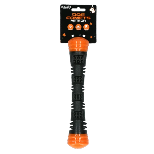 Jouet à lancer en caoutchouc avec couineur, S 23 cm, orange – Dog Comets Meteor