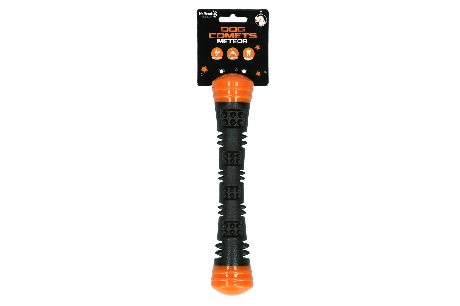 Jouet à lancer en caoutchouc avec couineur, S 23 cm, orange – Dog Comets Meteor – Image 1
