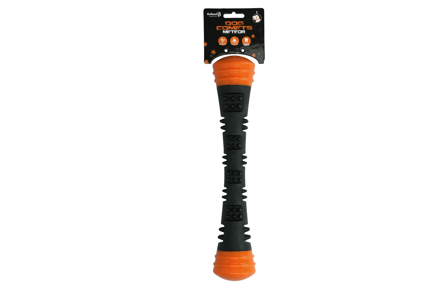 Jouet à lancer en caoutchouc avec couineur, L 32 cm, orange – Dog Comets Meteor – Image 1