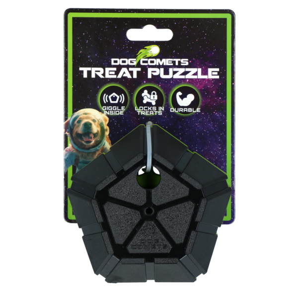 Balle puzzle pour chiens avec éléments rotatifs et son rigolo – Dog Comets Treat Puzzle