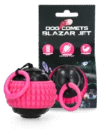 Balle pour chien avec cordelette rétractable rose – Dog Comets Blazar Jet