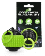 Balle pour chien avec petite corde rétractable verte – Dog Comets Blazar Jet