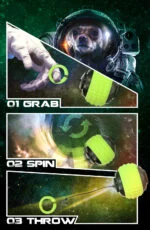 Balle pour chien avec petite corde rétractable verte – Dog Comets Blazar Jet – Image 2