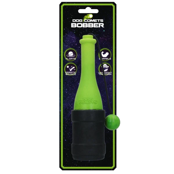Jouet à rapporter avec corde pour l’eau, 23 cm, vert – Dog Comets Bobber
