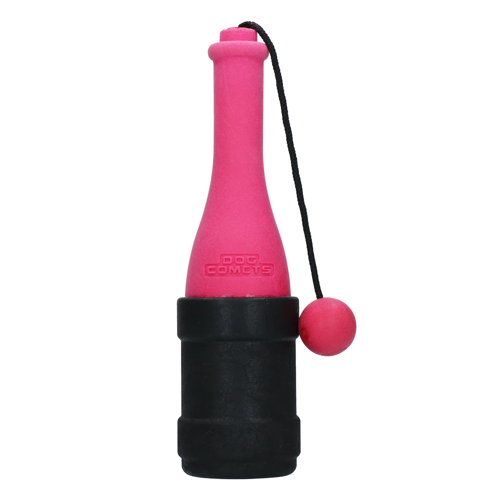 Jouet à rapporter avec corde pour l’eau, 23 cm, rose – Dog Comets Bobber – Image 3