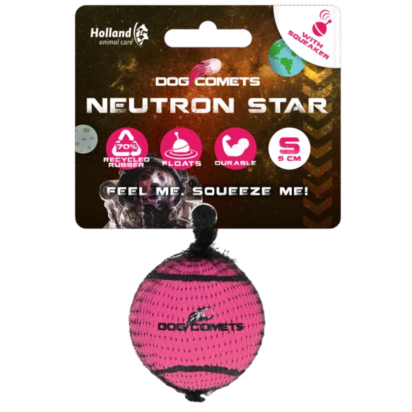 Balle de tennis pour chien avec couineur S, Ø 5 cm, rose – Dog Comets Neutron Star