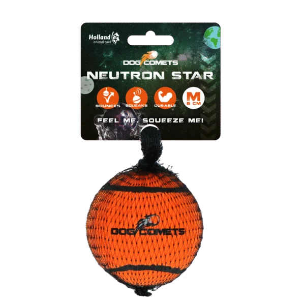 Balle de tennis pour chien avec sifflet M, Ø 6 cm, orange – Dog Comets Neutron Star