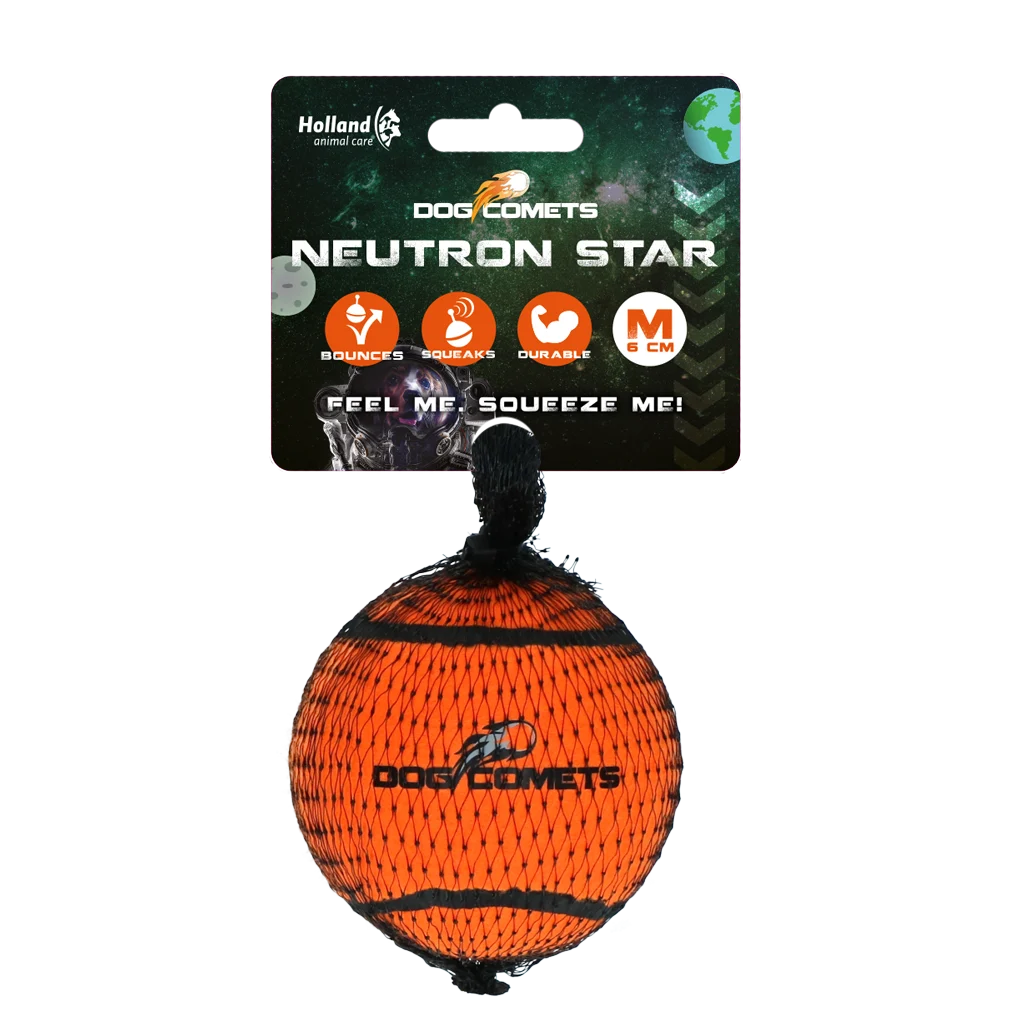 Balle de tennis pour chien avec sifflet M, Ø 6 cm, orange – Dog Comets Neutron Star – Image 1