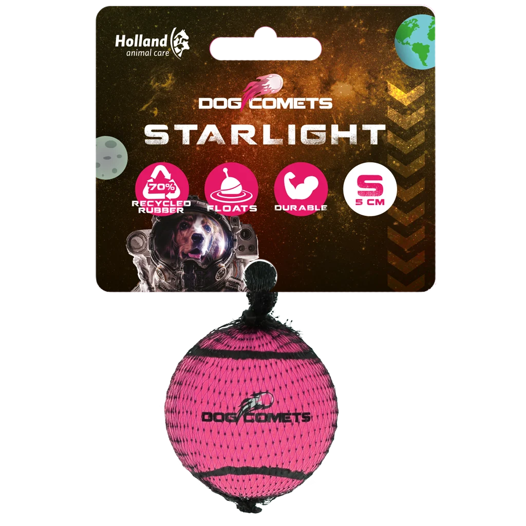 Balle de tennis pour chien flottante, rose, S, Ø 5 cm – Dog Comets Starlight – Image 1
