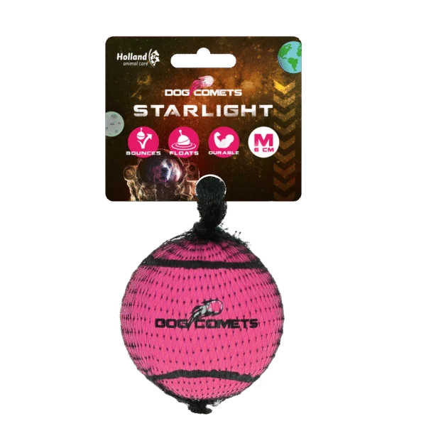 Balle de tennis pour chiens, flottante, Ø 6 cm, rose – Dog Comets Starlight