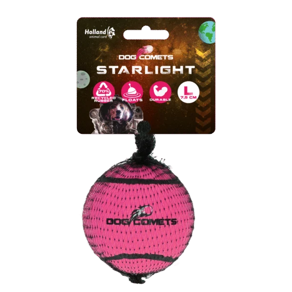 Balle de tennis pour chien, flottante, Ø 7,5 cm, rose – Dog Comets Starlight