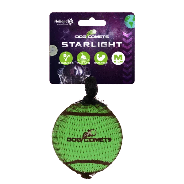 Balle de tennis flottante pour chien, Ø 6 cm, verte – Dog Comets Starlight