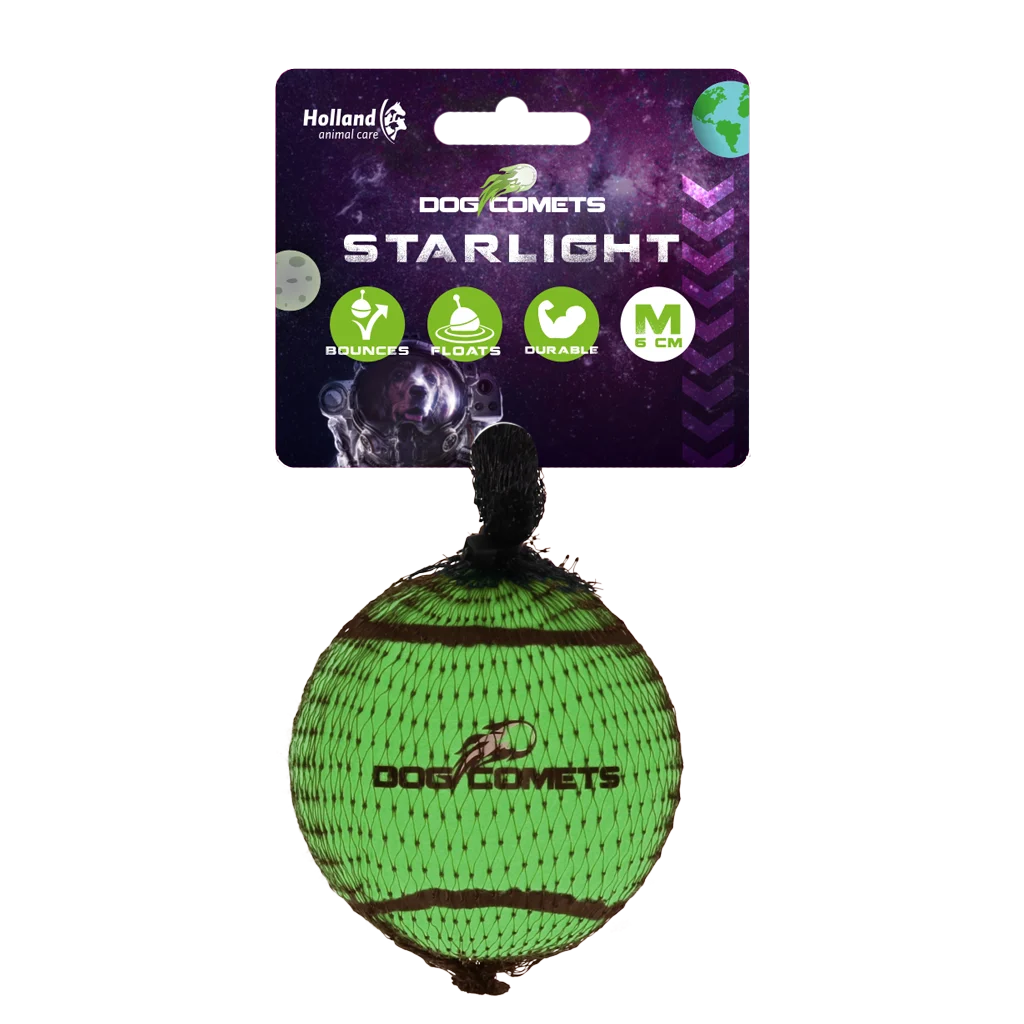 Balle de tennis flottante pour chien, Ø 6 cm, verte – Dog Comets Starlight – Image 1